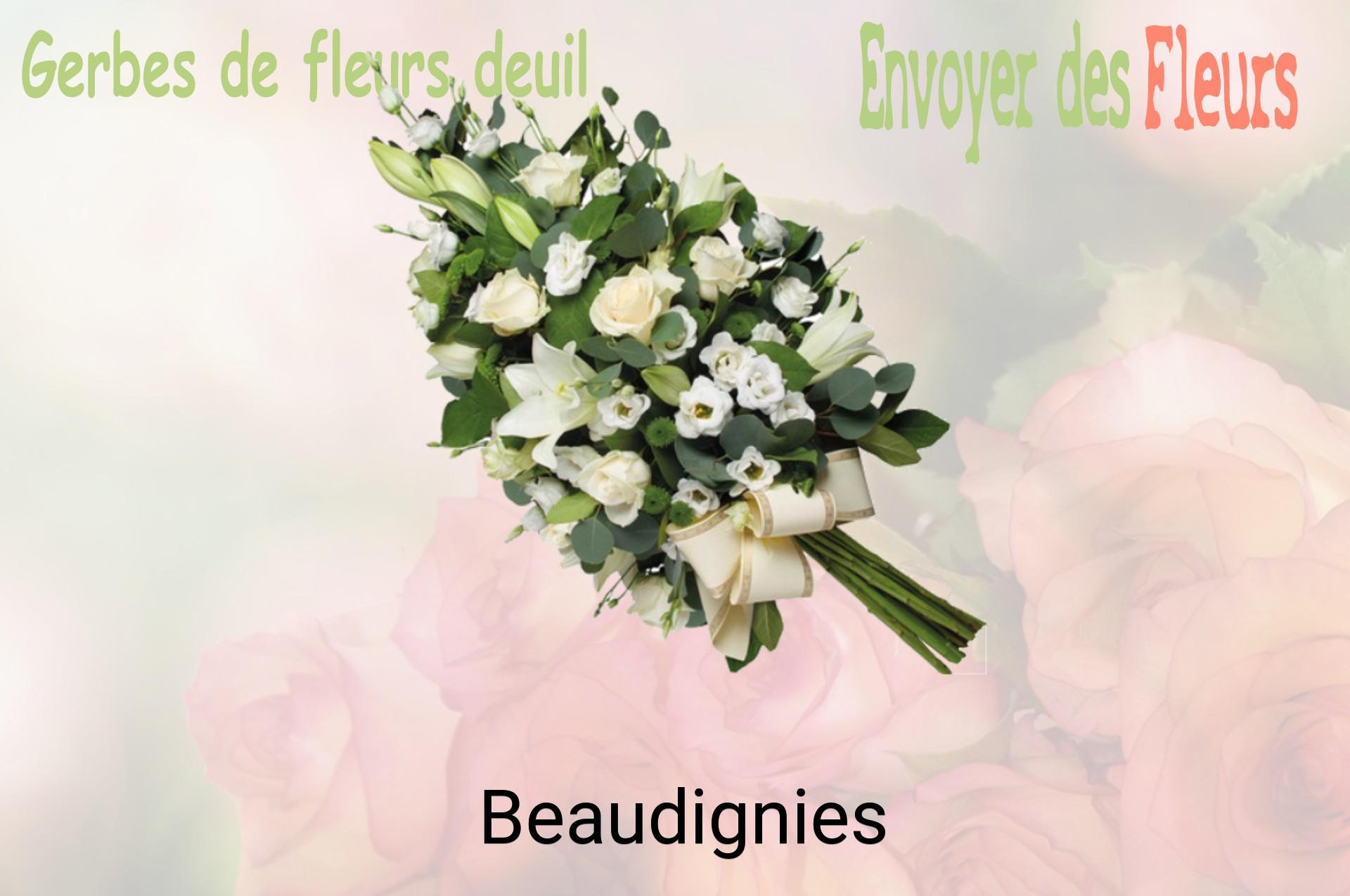 Gerbe de fleurs de deuil livrée à Beaudignies